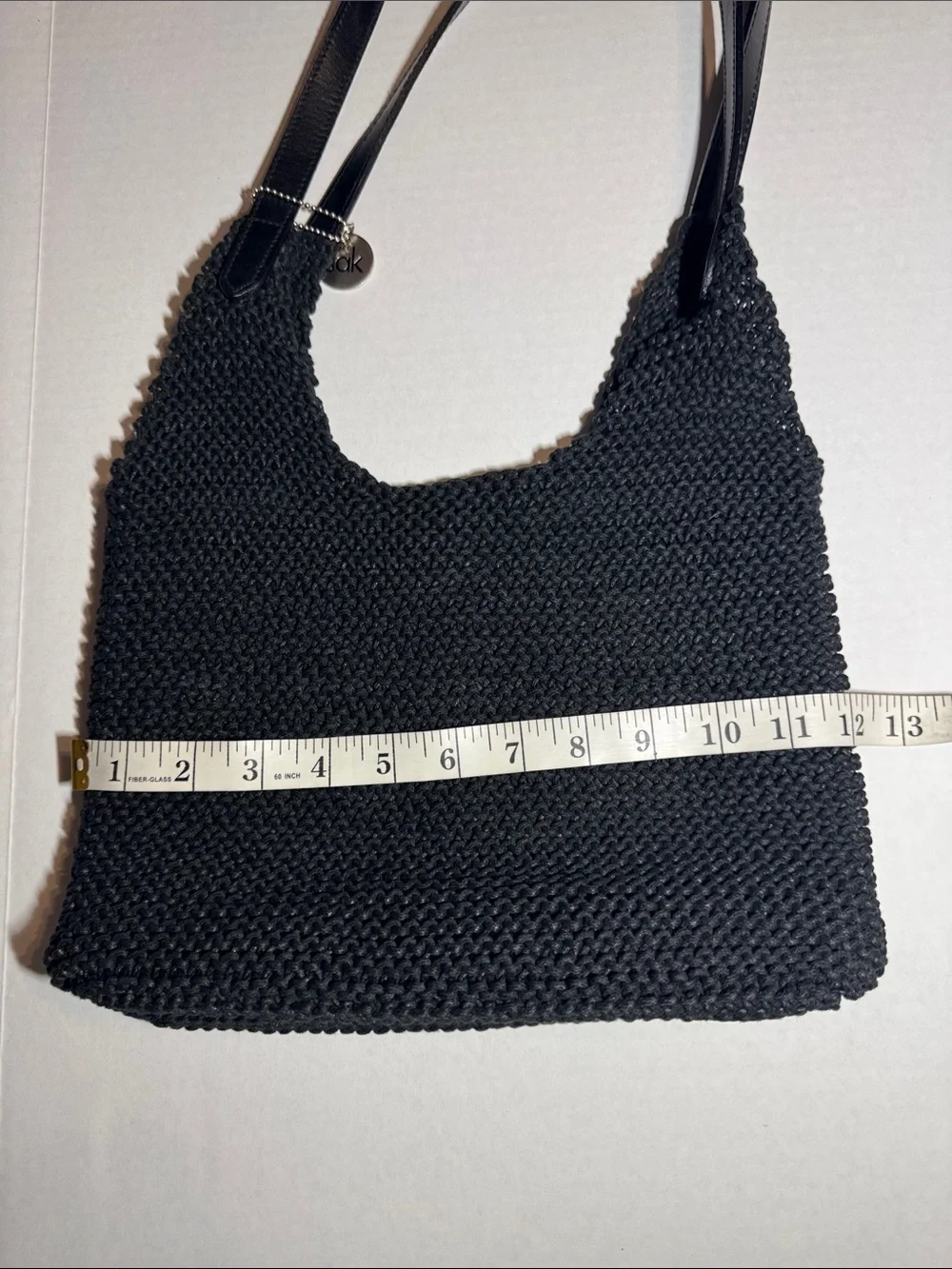 The Sak Black Crochet Shoulder Bag Double Shoulder Strap